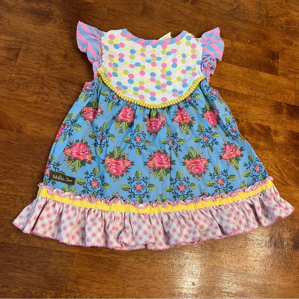 Matilda Jane Blue and Pink Floral Kids top size 4 - Picture 3 of 3